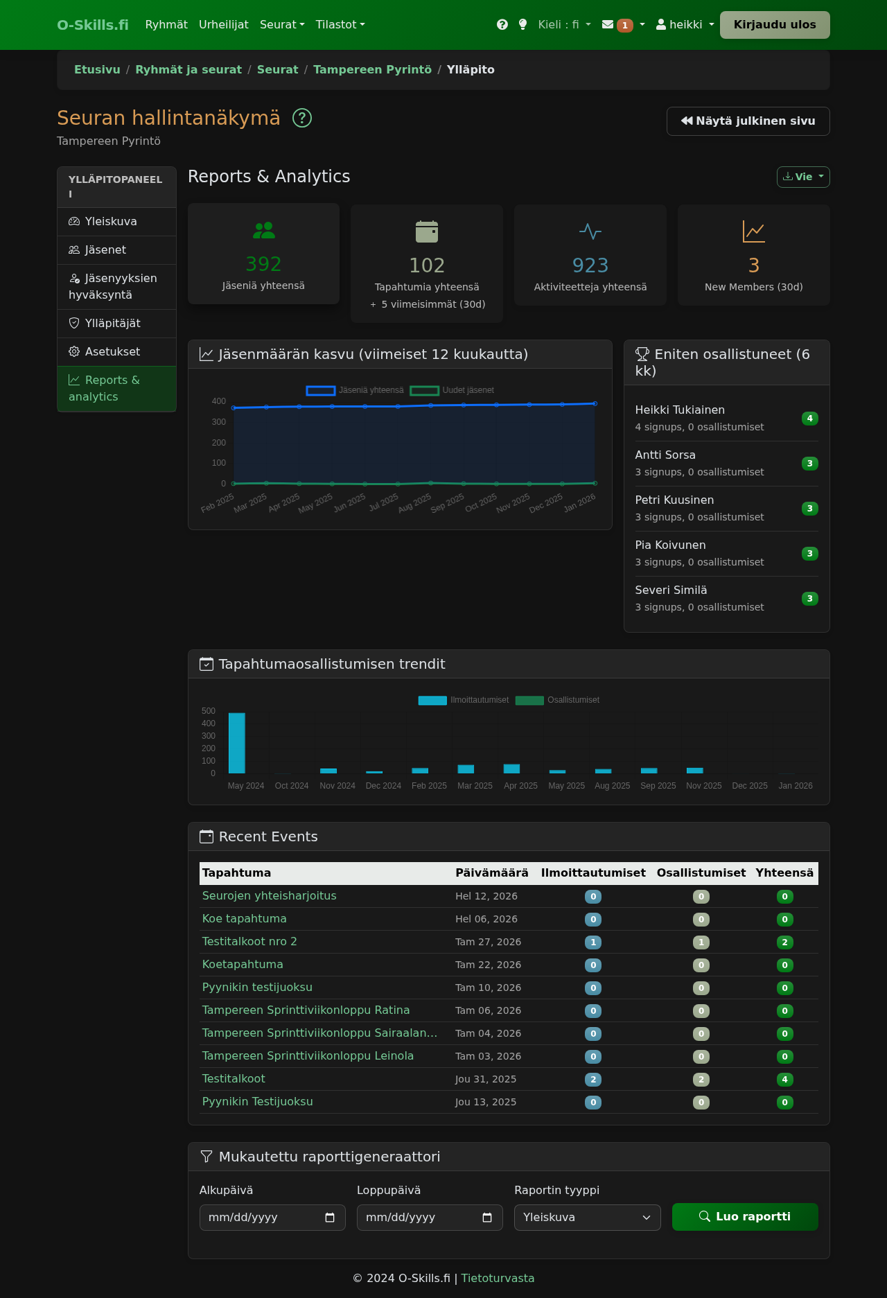 Club event management