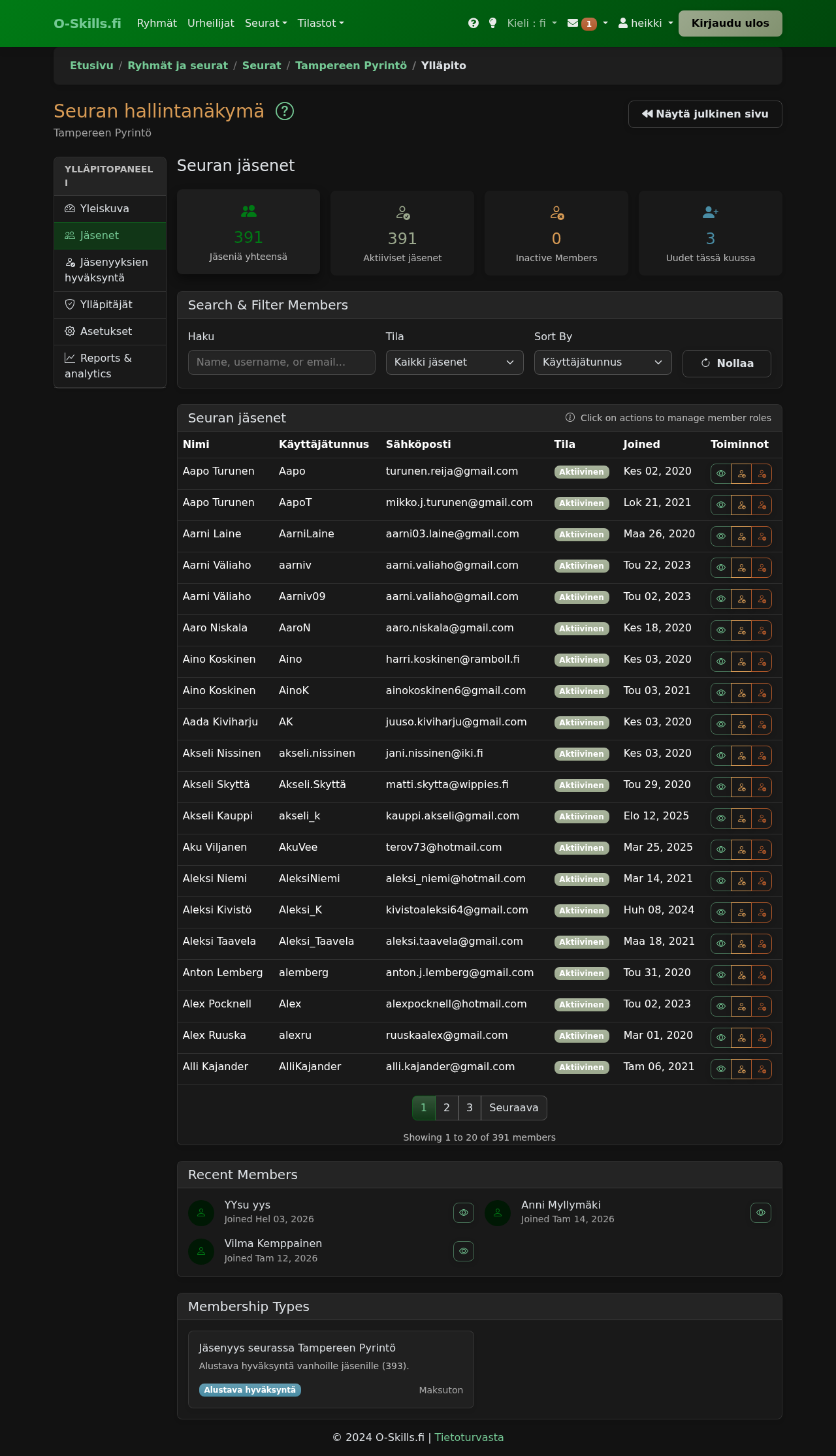 Club member management