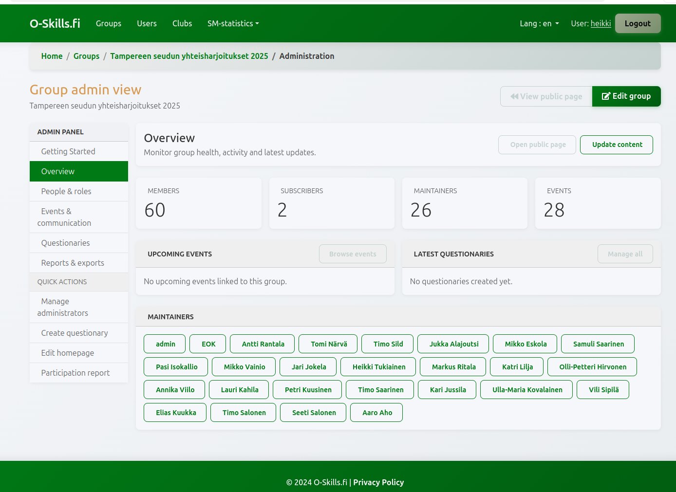O-Skills kehittyy – nyt entistä parempi työkalu suunnistusryhmien organisointiin!