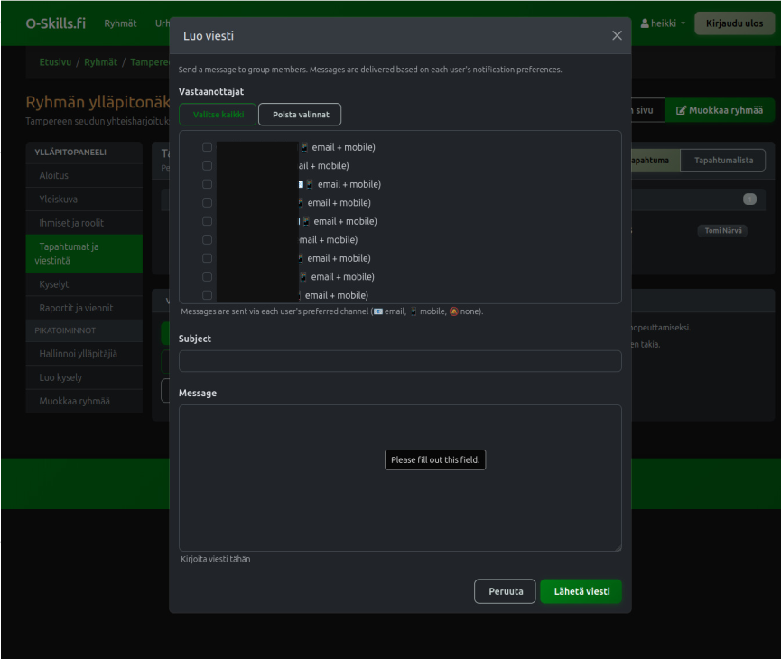 Yksi viesti. O-Skills hoitaa loput.