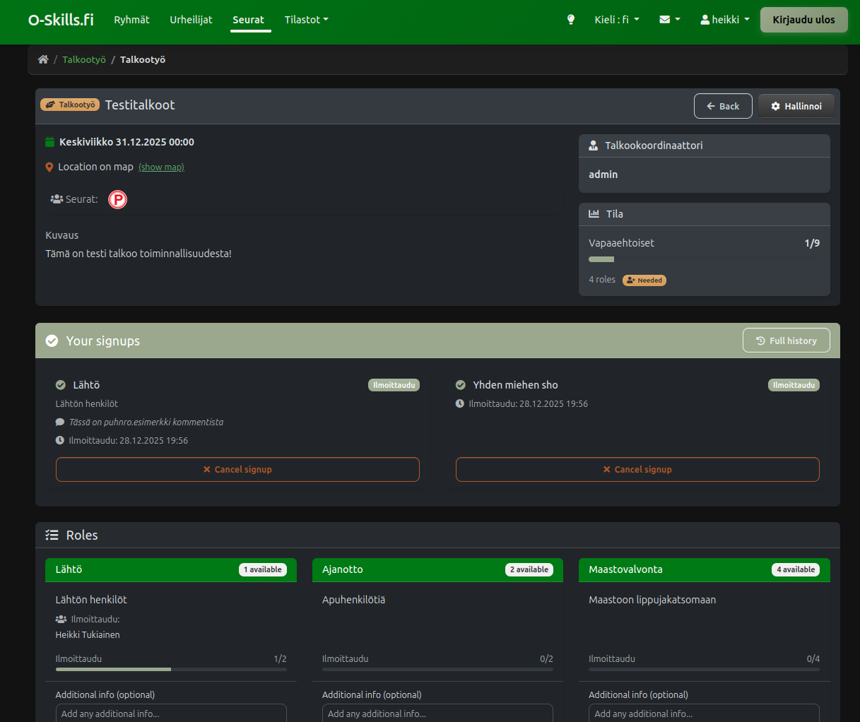 Talkoot haltuun OSkillsillä - talkoot toiminnallisuus auttaa!