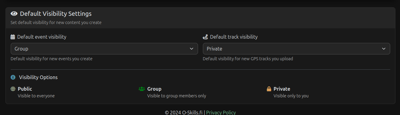O-Skillsin näkyvyysasetukset – joustavuutta seuroille ja urheilijoille