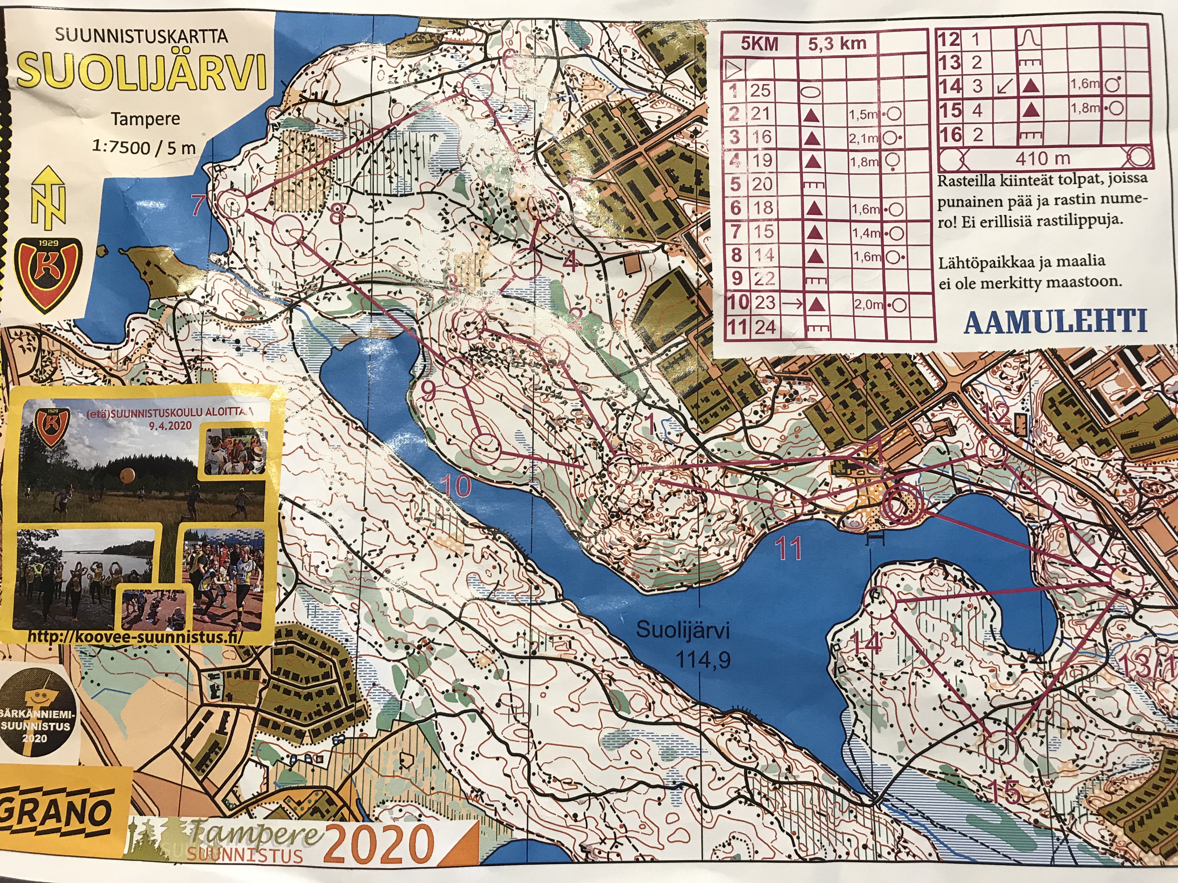 Suolijärvi, Koo-Veen MOBO-rasteja Aamulehdestä