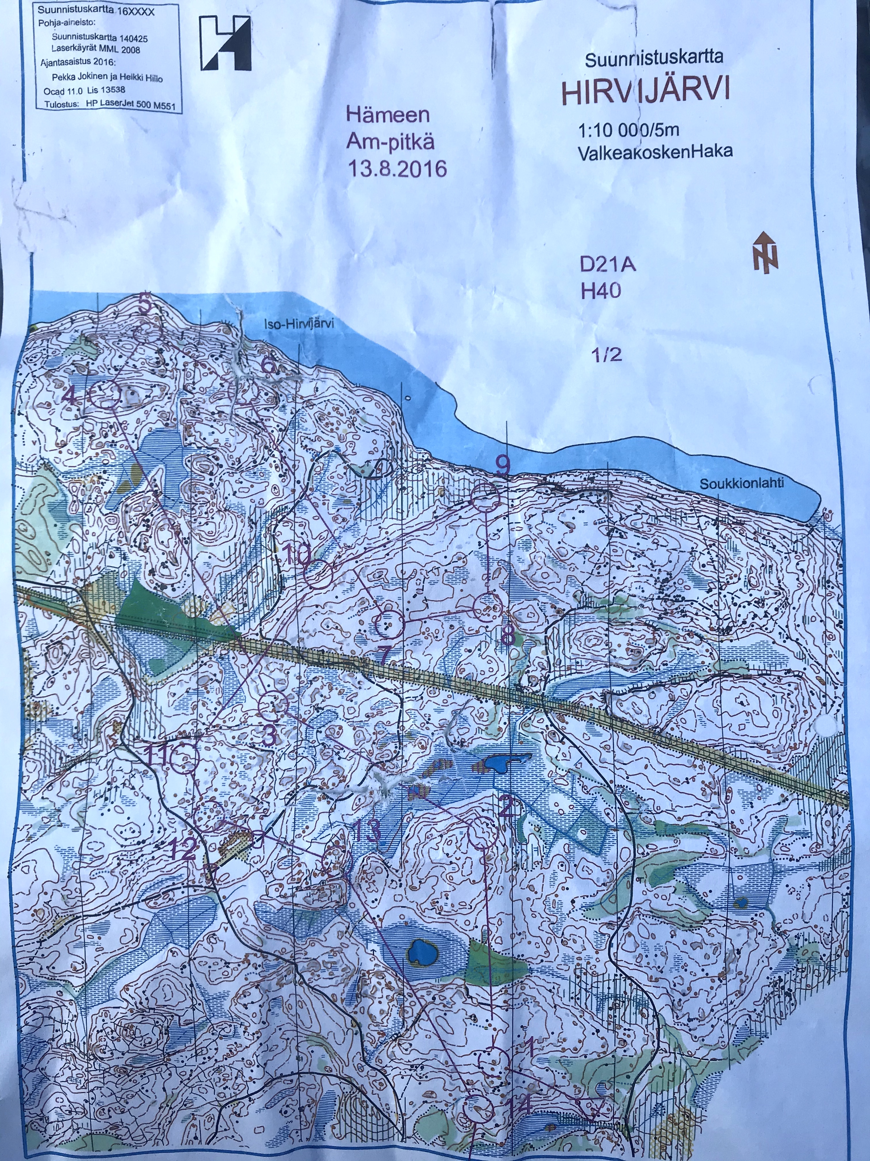 Hirvijärvi -suunnistustreeni